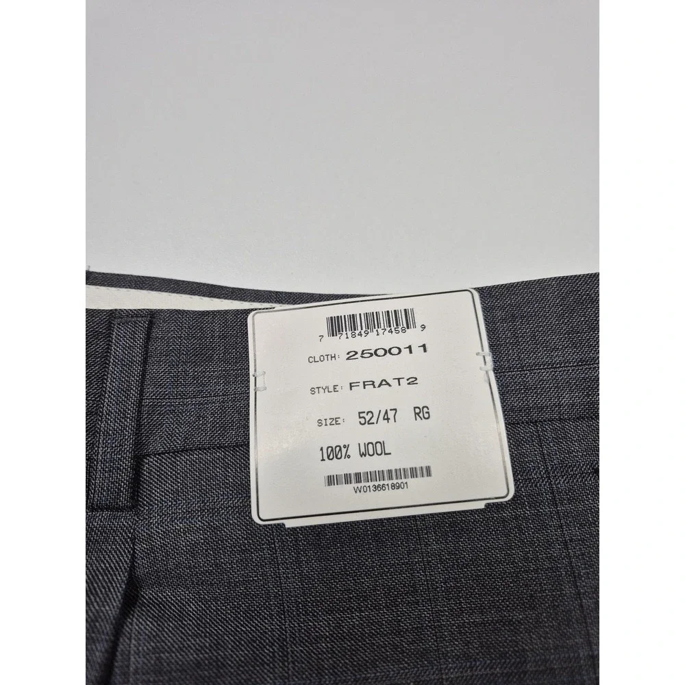 Alta Moda Italia Suit Mens 52 Gray Check Wool Super 120s 2 Piece 47x36 Italy NWT